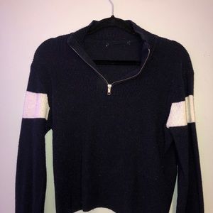 cropped quarter zip sweater